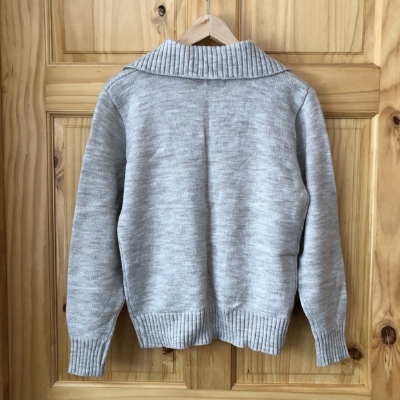 Vintage Society taupe cable knit pullover pouch pocket sweater size M - Picture 9 of 10